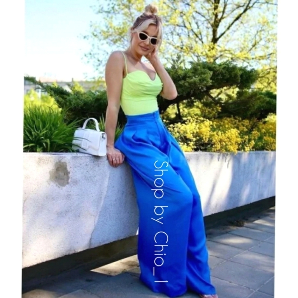 ZARA FULL LENGTH SATIN EFFECT PANTS bloggers Favorite